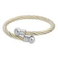 Goldtone Stainless Steel Twisted Wire Cuff Bracelet
