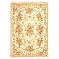 Handmade Paradise Bouquet Ivory Wool and Silk Rug (2' x 3')