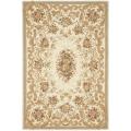 Handmade Paradise Bouquet Ivory Wool and Silk Rug (8' x 11')