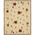 Handmade Autumn Bouquet Beige Wool and Silk Rug (7'6 x 9'6)