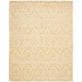 Handmade Zen Bouquet Beige Wool and Silk Rug (6' x 9')