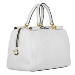 Dolce & Gabbana White Leather Satchel