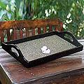 Handcrafted Eggshell 'Constellations' Mosaic Tray (Thailand)