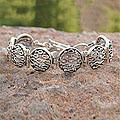 Sterling Silver 'Sterling Dewdrops' Link Bracelet (India)