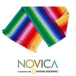 Cotton 'Rainbow Fantasy' Table Runner (Guatemala)