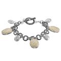 Tressa Two-tone Oval-cut CZ Hammered Bracelet