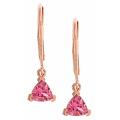 Gold over Silver Pink Topaz Earrings
