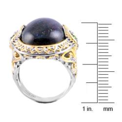 Michael Valitutti Two-tone Black Opal and Chrome Diopside Ring