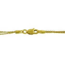 14k Two-tone Gold Triple Strand Ball Station Necklace