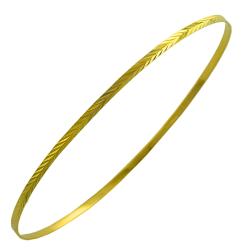 14k Yellow Gold 2-mm Diamond-cut Slip-on Bangle Bracelet