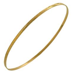 14k Rose Gold 2-mm Diamond-cut Slip-on Bangle Bracelet