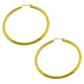 14k Yellow Gold 50-mm Polished Tube Hoop Earrings