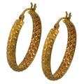 14k Rose Gold 25-mm Diamond-cut Hoop Earrings