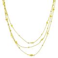 14k Yellow Gold 3-strand Twist/ Ball Station Necklace
