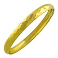 14k Yellow Gold 7-mm Diamond-cut Slip-on Bangle Bracelet