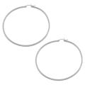 14k White Gold 60-mm Polished Tube Hoop Earrings