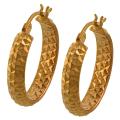 14k Rose Gold 20-mm Diamond-cut Hoop Earrings