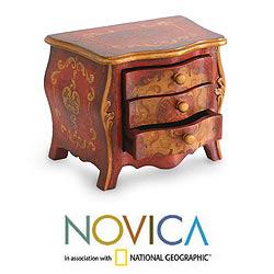 Handcrafted Cedar Wood 'Princess' Jewelry Box (Peru)