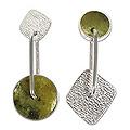 Handcrafted Sterling Silver 'Opposites' Serpentine Earrings (Peru)
