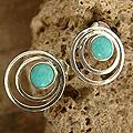 Handcrafted Sterling Silver 'Vibrations' Amazonite Earrings (Peru)