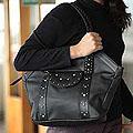 Leather Tote 'Andean Style' Large Shoulder Bag (Peru)