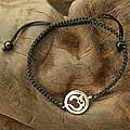 Sterling Silver Diamond Accent 'Solitary Om' Bracelet (India)