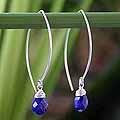 Handcrafted Sterling Silver 'Sublime' Lapis Lazuli Earrings (Thailand)