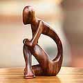 Suar Wood 'Alone' Sculpture (Indonesia)