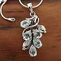 Sterling Silver 'Nosegay' Blue Topaz Necklace (India)