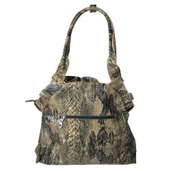 Journee Collection Women's Ruffled Python Print Shopper Bag