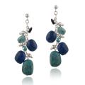 Stonique Creations Sterling Silver Multi-gemstone Dangle Earrings