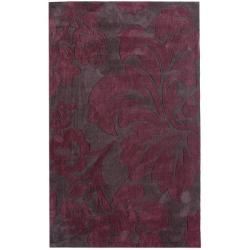 Set of 2 Handmade Alexa Pino Burgundy Floral Fantasy Rugs (5' x 8') 