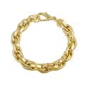 18k Gold over Stainless Steel Cable Chain Bracelet