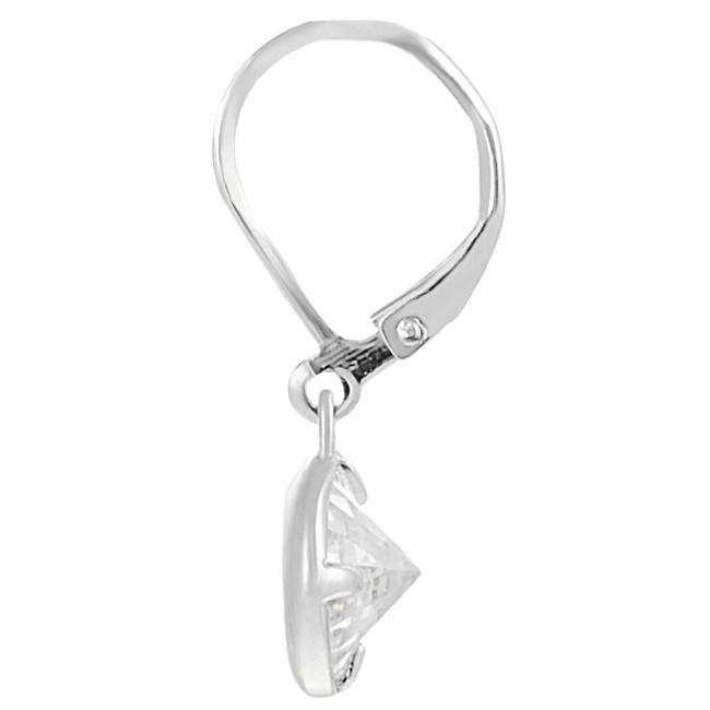 Journee Collection Silvertone Round-cut CZ Leverback Earrings