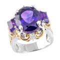 Michael Valitutti Two-tone Amethyst and White Sapphire Ring