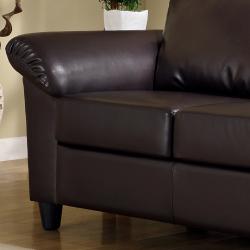 Insten Lucia Dark Brown Faux Leather Loveseat