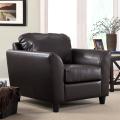 Mathew Dark Brown Faux Leather Club Chair