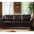 Insten Mathew Dark Brown Faux Leather Sofa