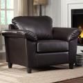 Insten Lucia Dark Brown Faux Leather Club Chair