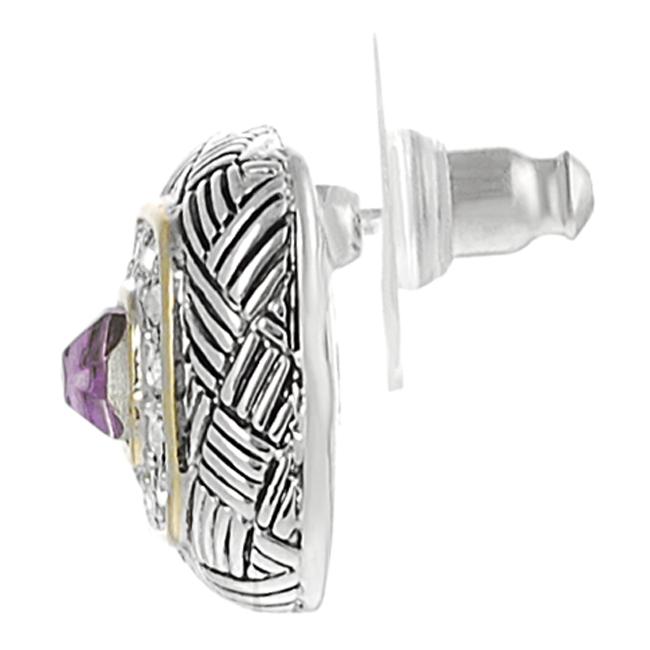 Journee Collection Two-tone Cushion-cut Pave-set CZ Earrings
