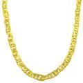10k Yellow Gold 20-inch Hammered Flat Oval Link Necklace