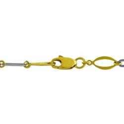 14k Two-tone Gold 10-inch Flat Oval Link Anklet
