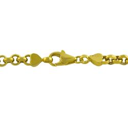 14k Two-tone Gold 9-inch Alternating Rolo Link Anklet