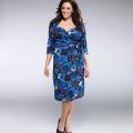 Kiyonna Women's Plus Size Floral Sweetheart Wrap Dress