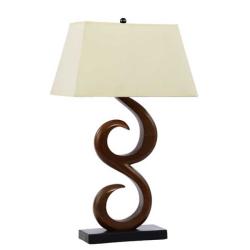 Artistic Carved Wood Base Table Lamp