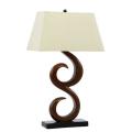 Artistic Carved Wood Base Table Lamp