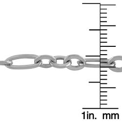 14k White Gold 18-inch Alternate Link Charm Necklace