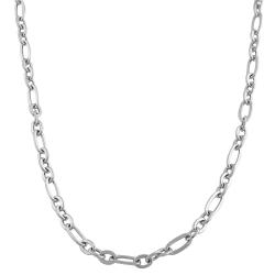 14k White Gold 18-inch Alternate Link Charm Necklace
