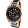 Jacques Lemans Men's Dublin Rose Gold IP & Black Ceramic Chrono Watch