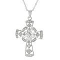 Tressa Silvertone Pave-set CZ Cross Necklace